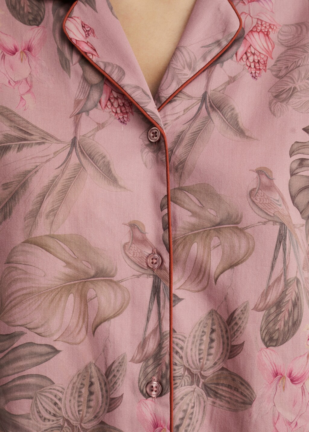 Tropical-print pyjama shirt - Green