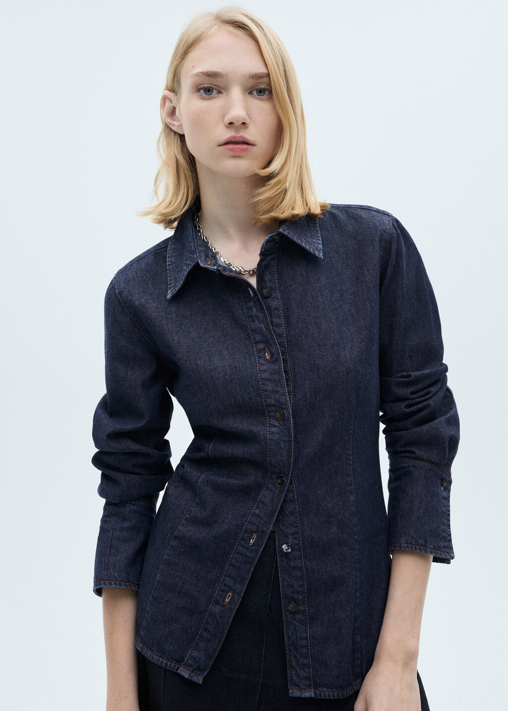 Rinse-wash denim shirt - Open Blue