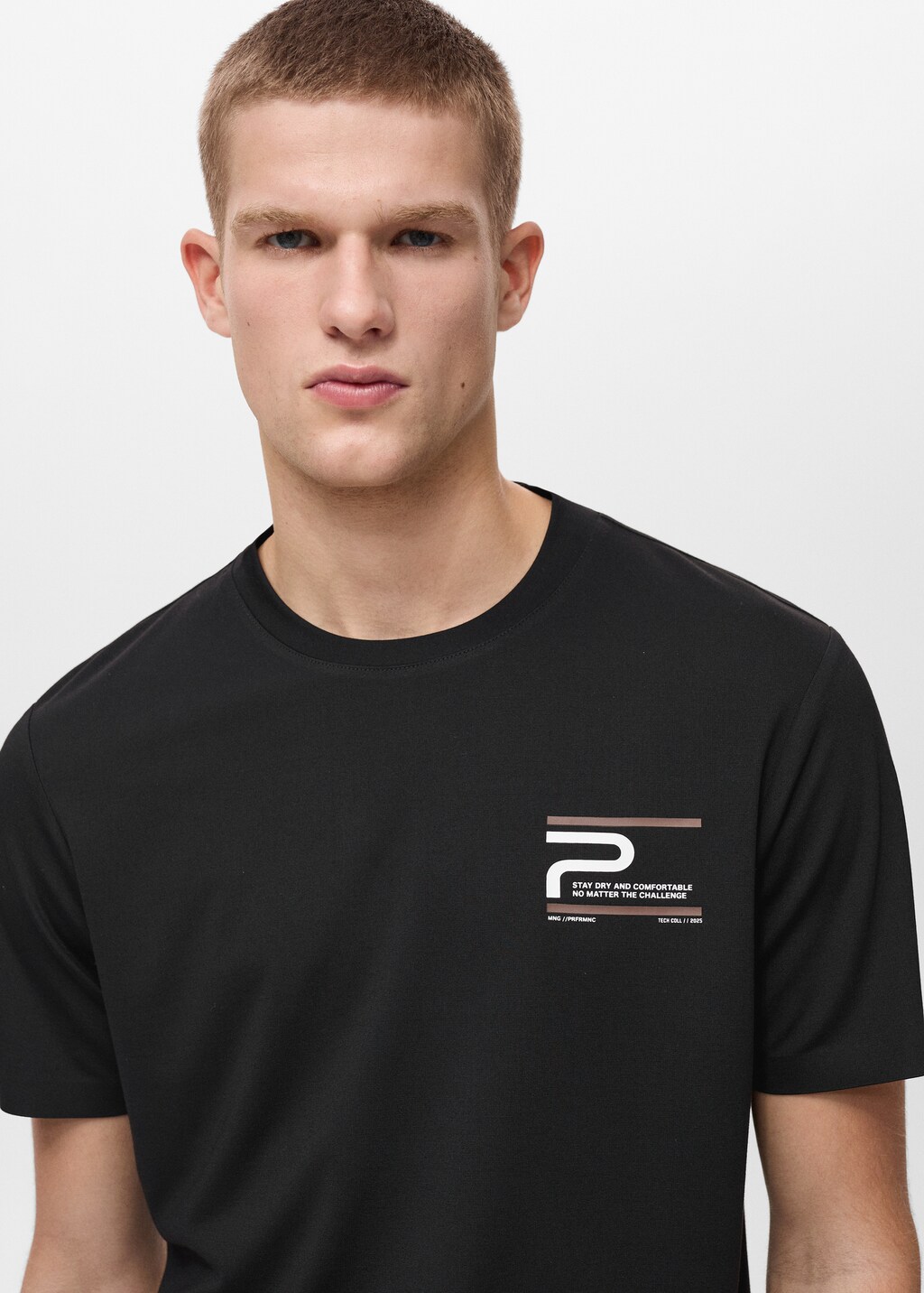 COOLMAX® slim fit printed T-shirt - Black