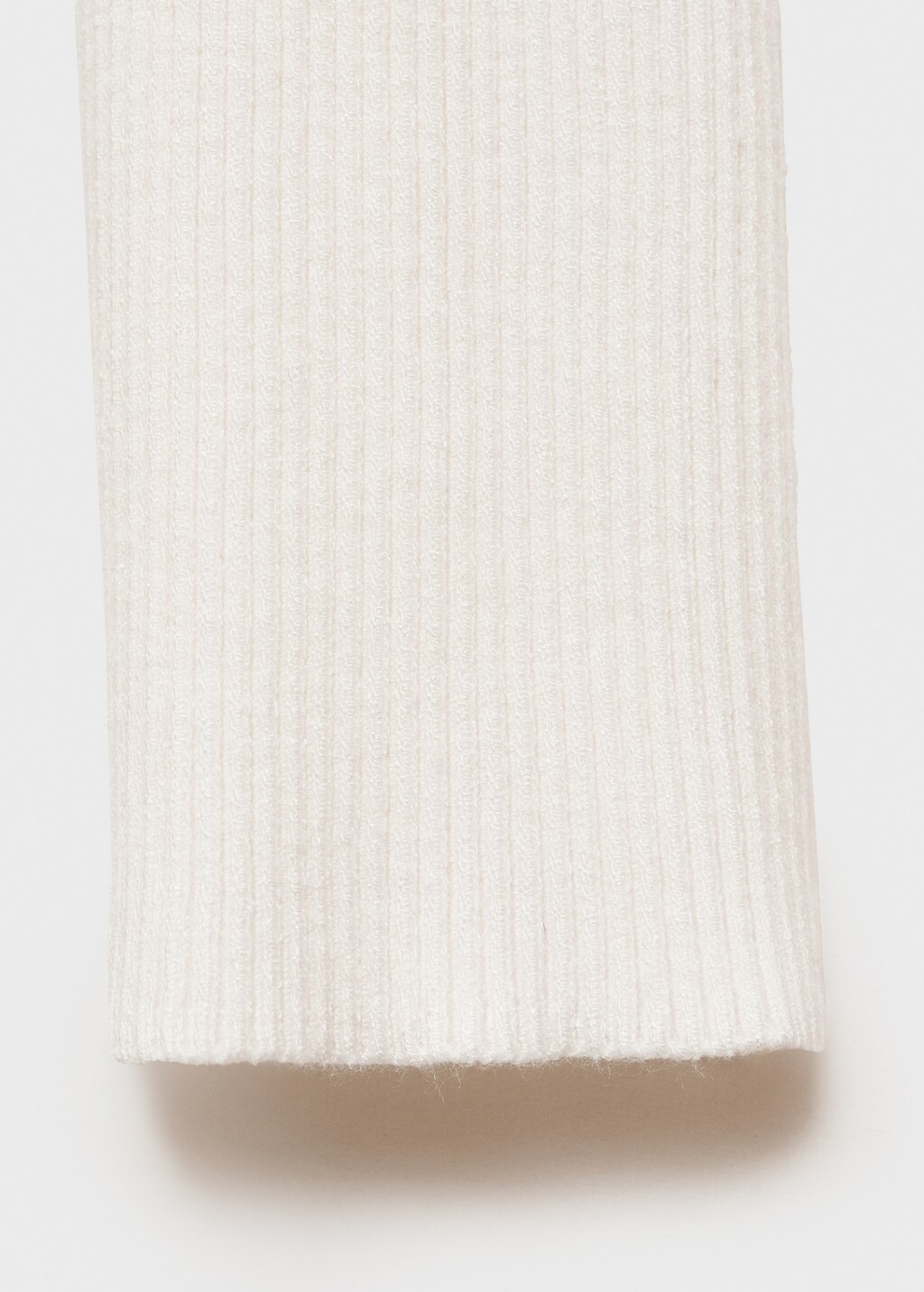 Combined V-neck knitted cardigan - Ecru