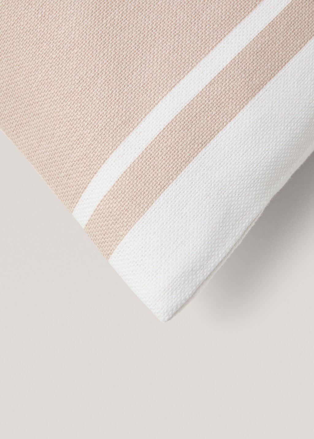 100% cotton striped cushion cover 45x45cm - Off White