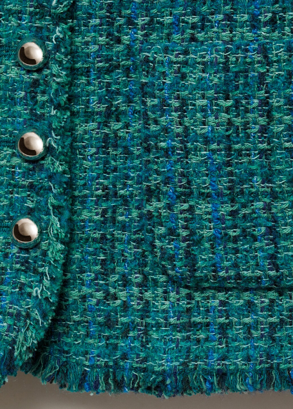 Pocket tweed jacket - Petrol Blue
