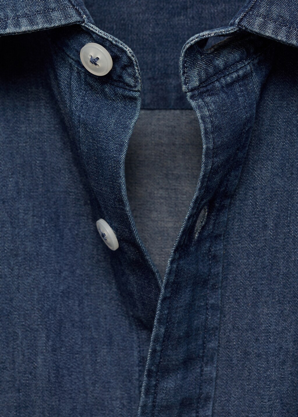 100% cotton chambray shirt - Dark Blue