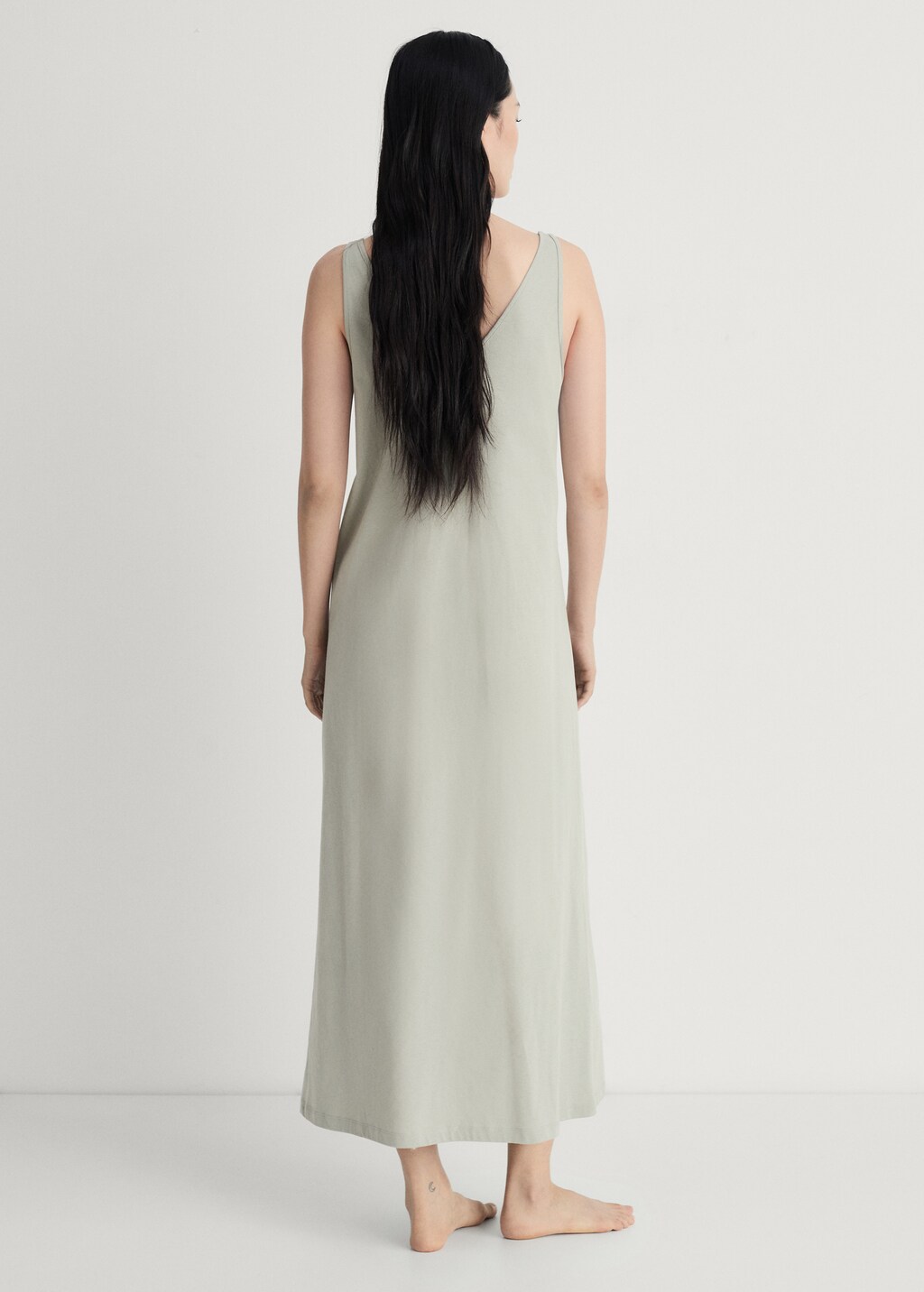 Cotton dress with soft finish - Salmon