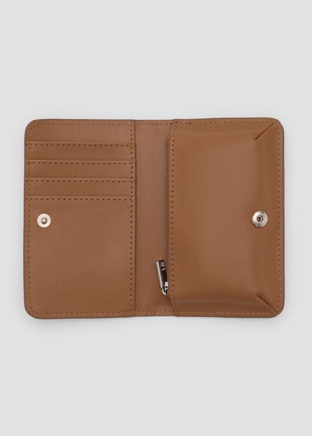 Croco leather-effect wallet with flap - Off White