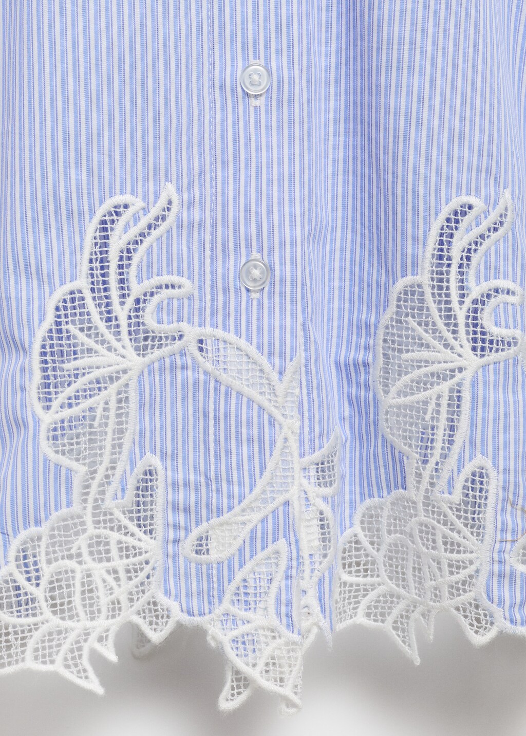 Lace detail shirt dress - Blue