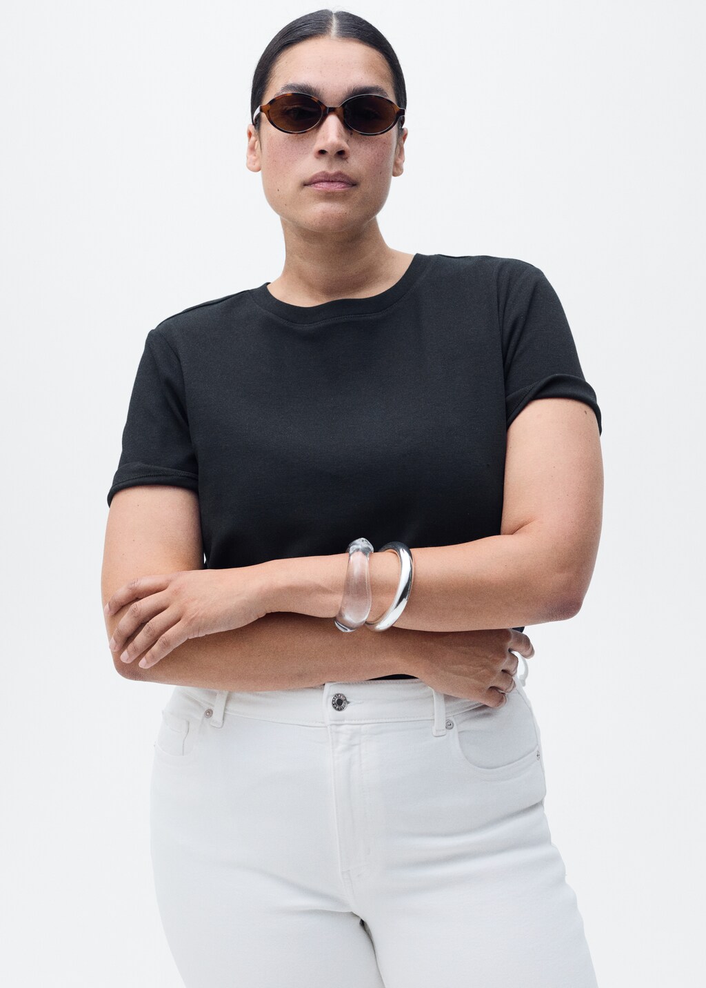 Sienna waxed flared cropped jeans - Black