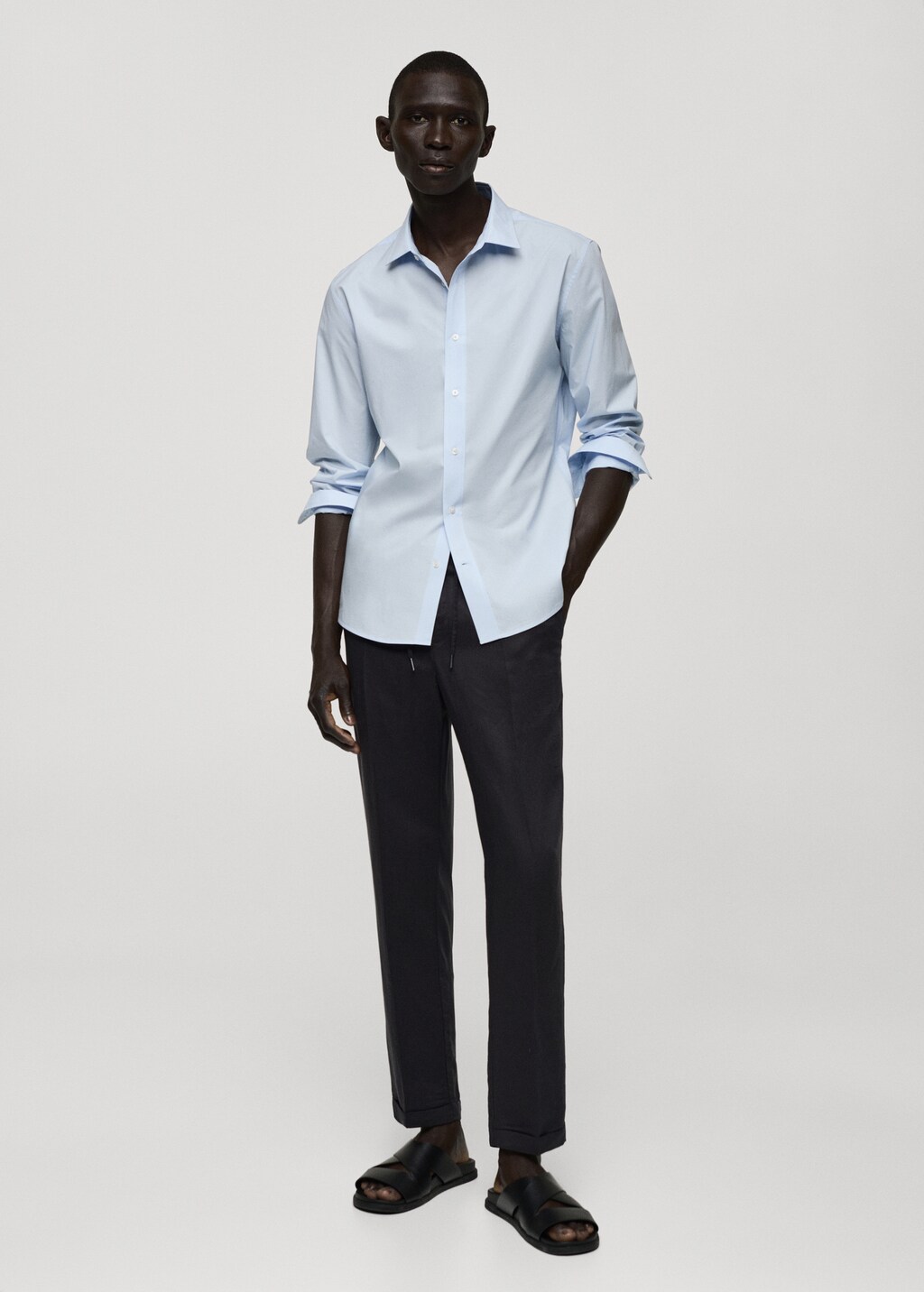 Regular-fit 100% cotton shirt - White