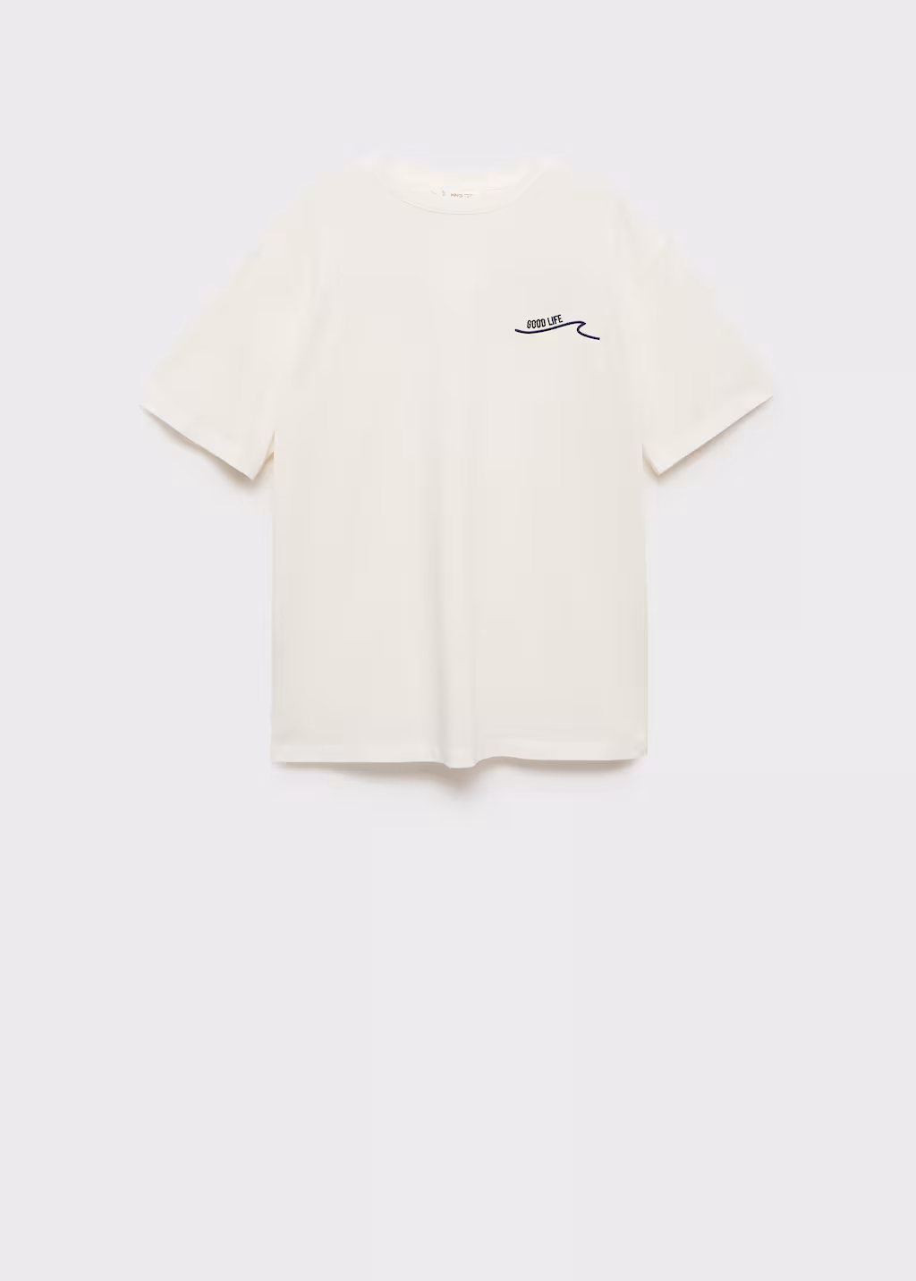 Cotton t-shirt with printed message - Off White