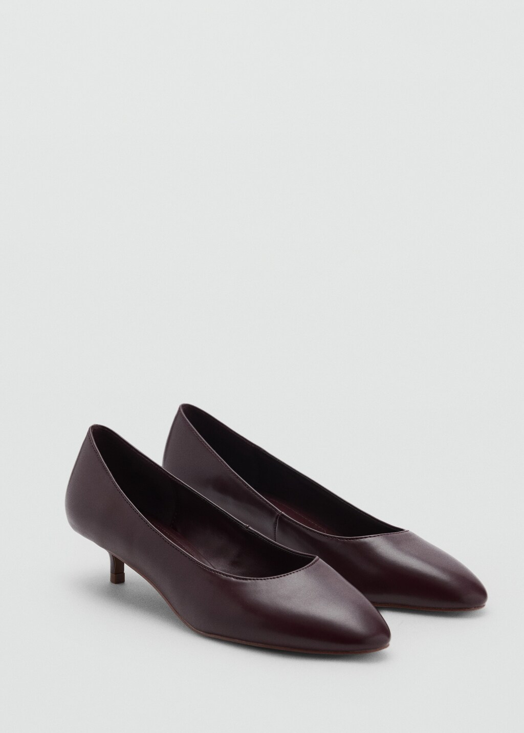Kitten shoe with round toe - Burgundy