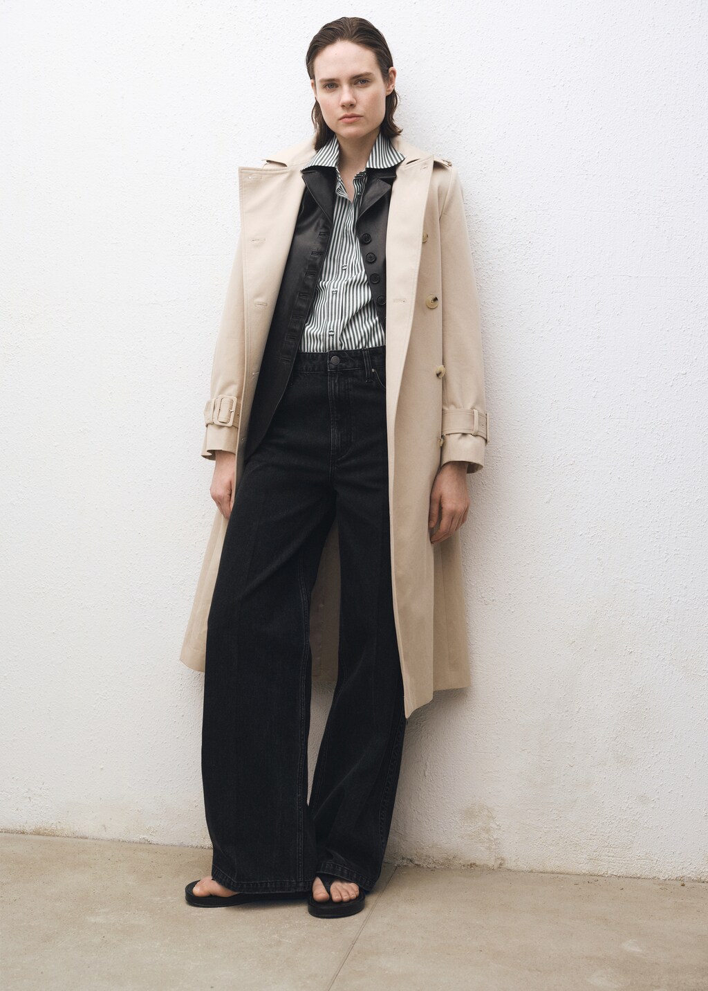 High waist straight jeans - Black denim