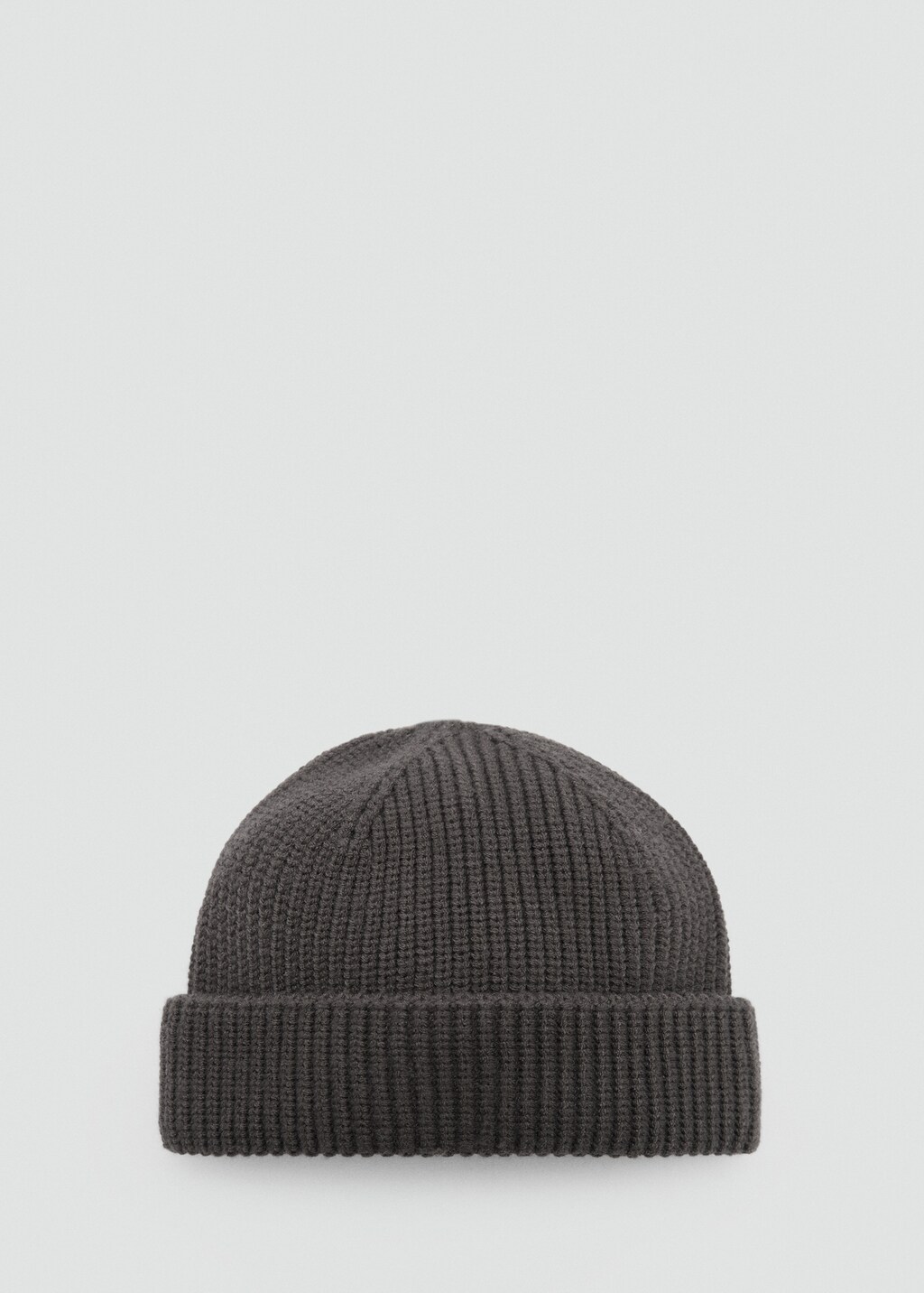 Rib-knit cap - Black