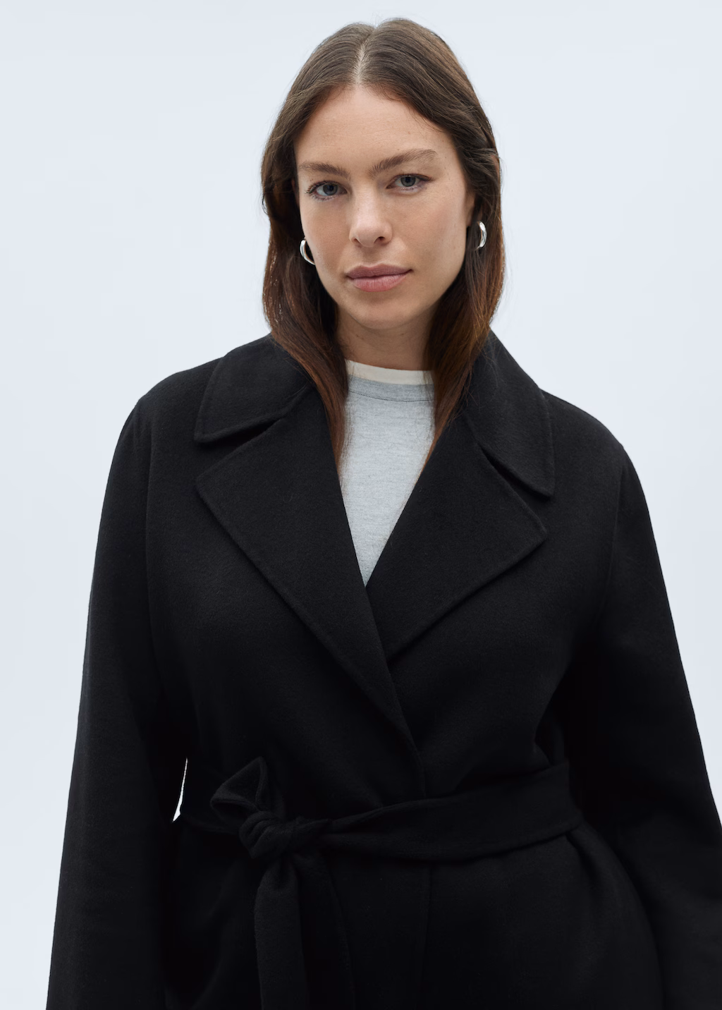 Handmade long coat with belt - Khaki