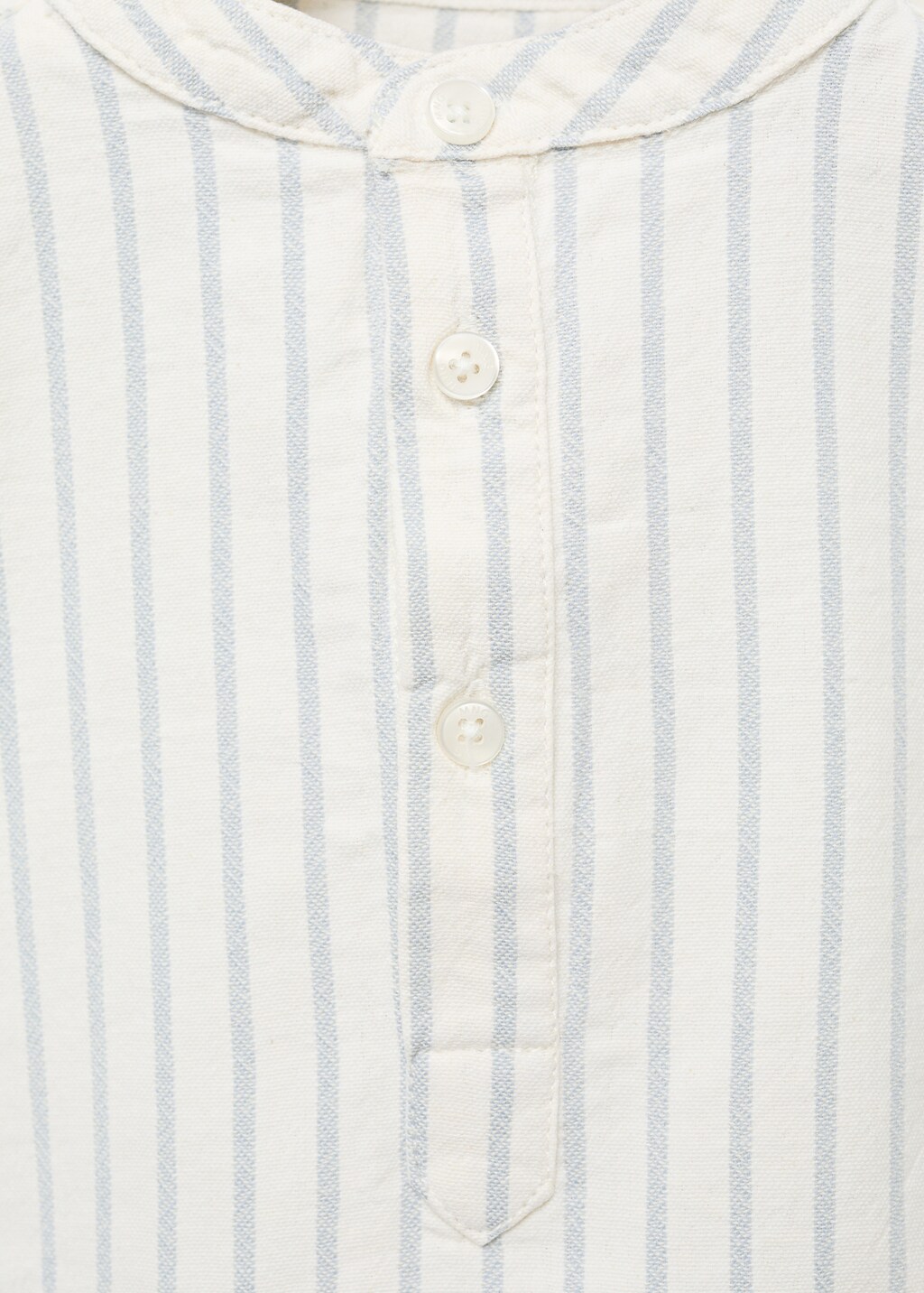 Striped Mao collar shirt - Off White