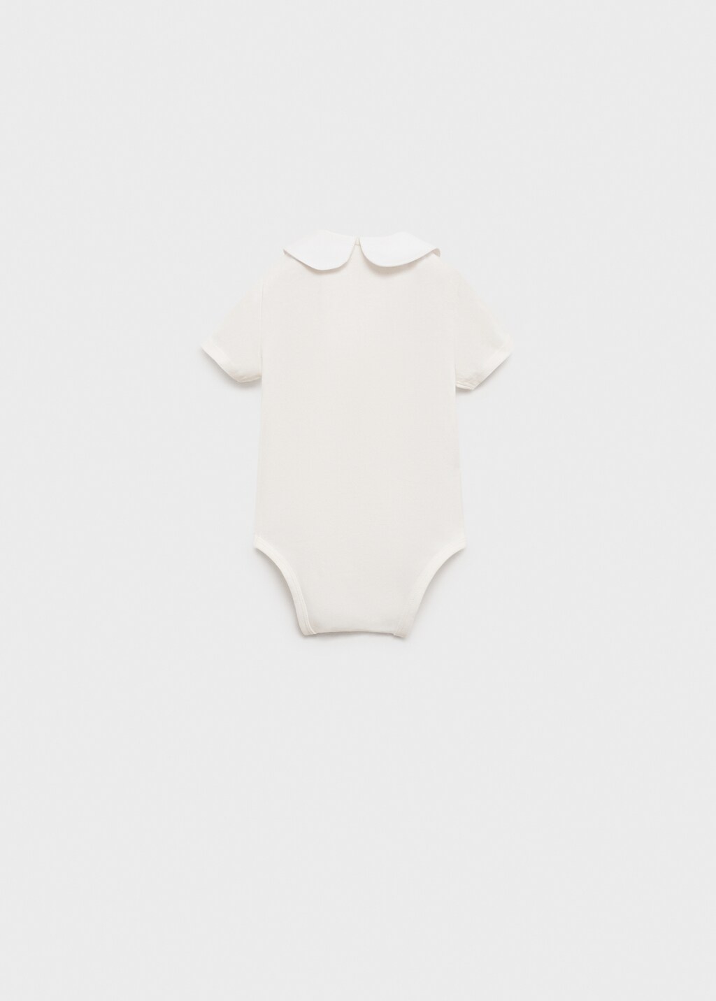 Cotton bodysuit with classic neck - Off White