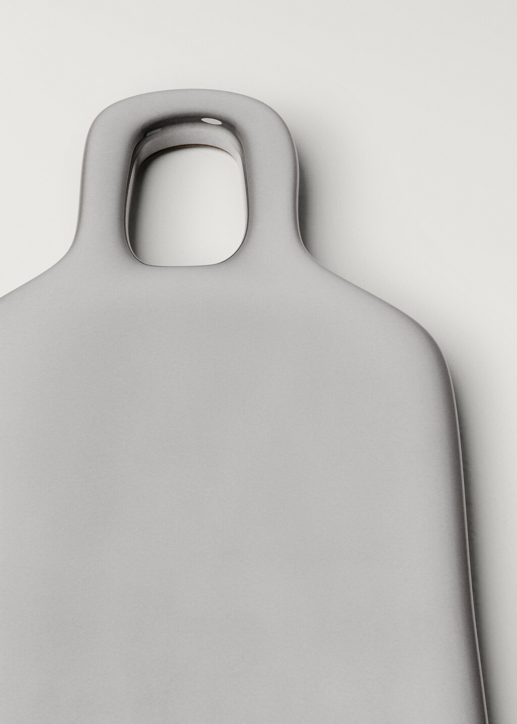 Rectangular stoneware table with contrast edge - White