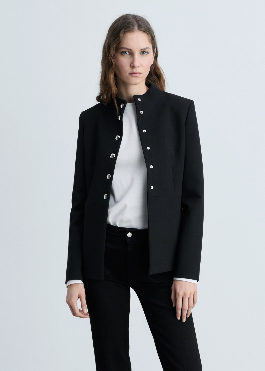 Flared cropped jeans with pockets - Chocolate