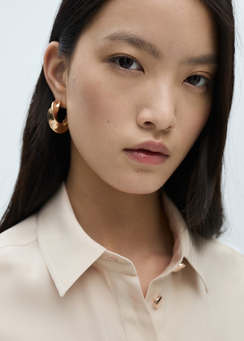 Belt shirt dress - Beige