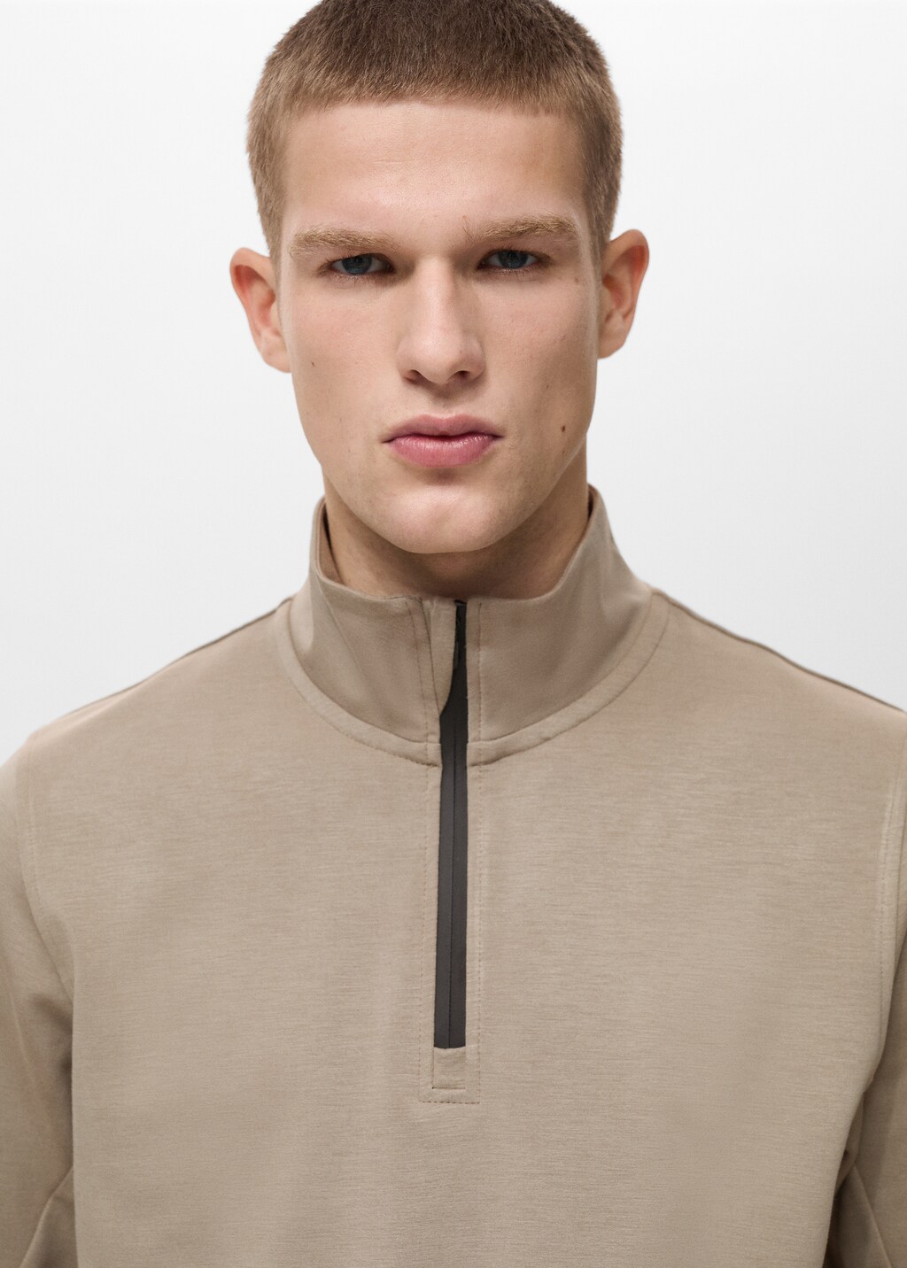 COOLMAX® zip-up sweatshirt - Sand