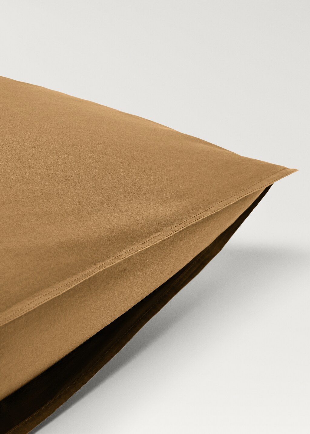 Poplin cotton pillowcase with double topstitching, 50x75cm - Medium Grey