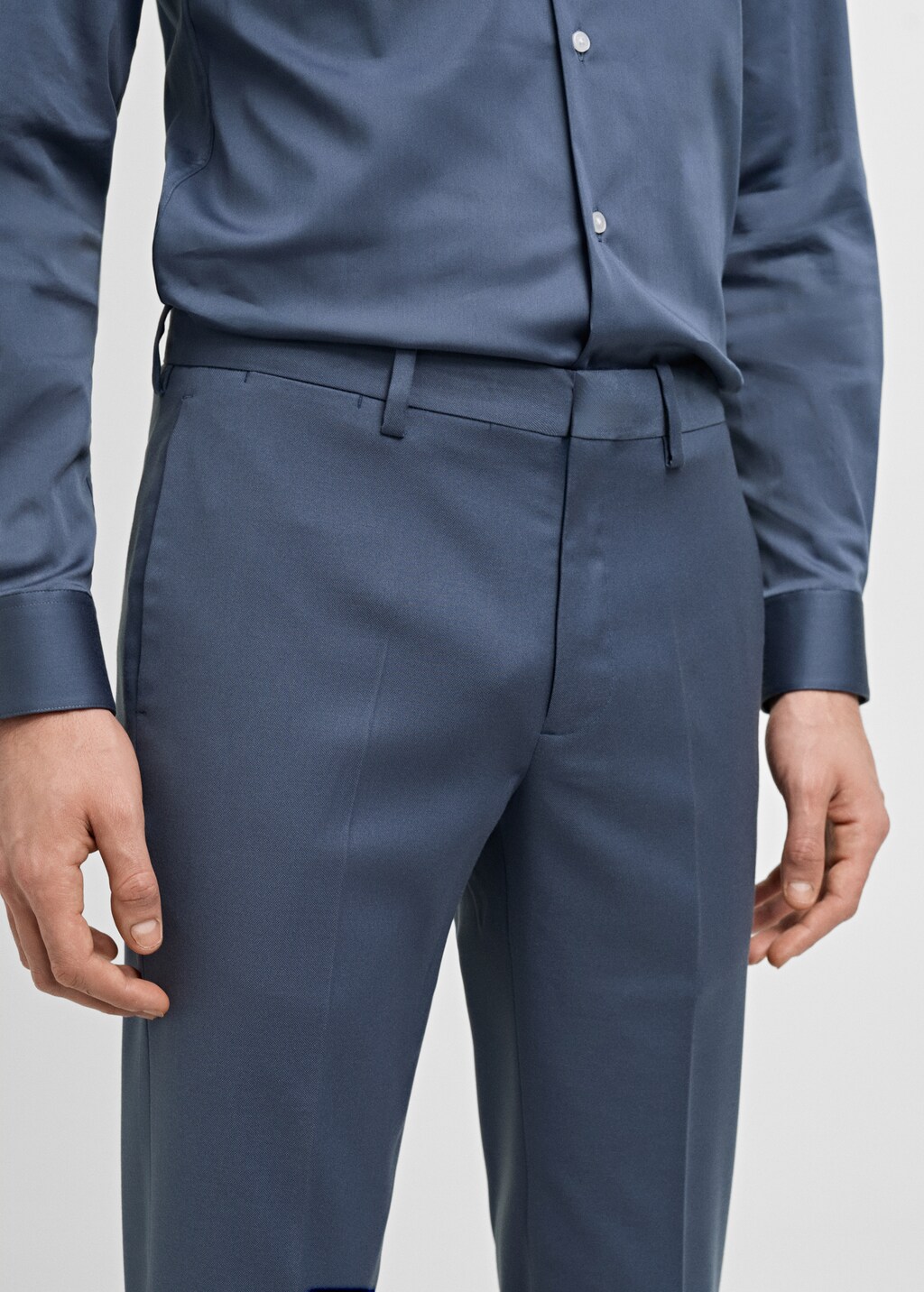 Stretch fabric super slim-fit suit trousers - Dark Navy