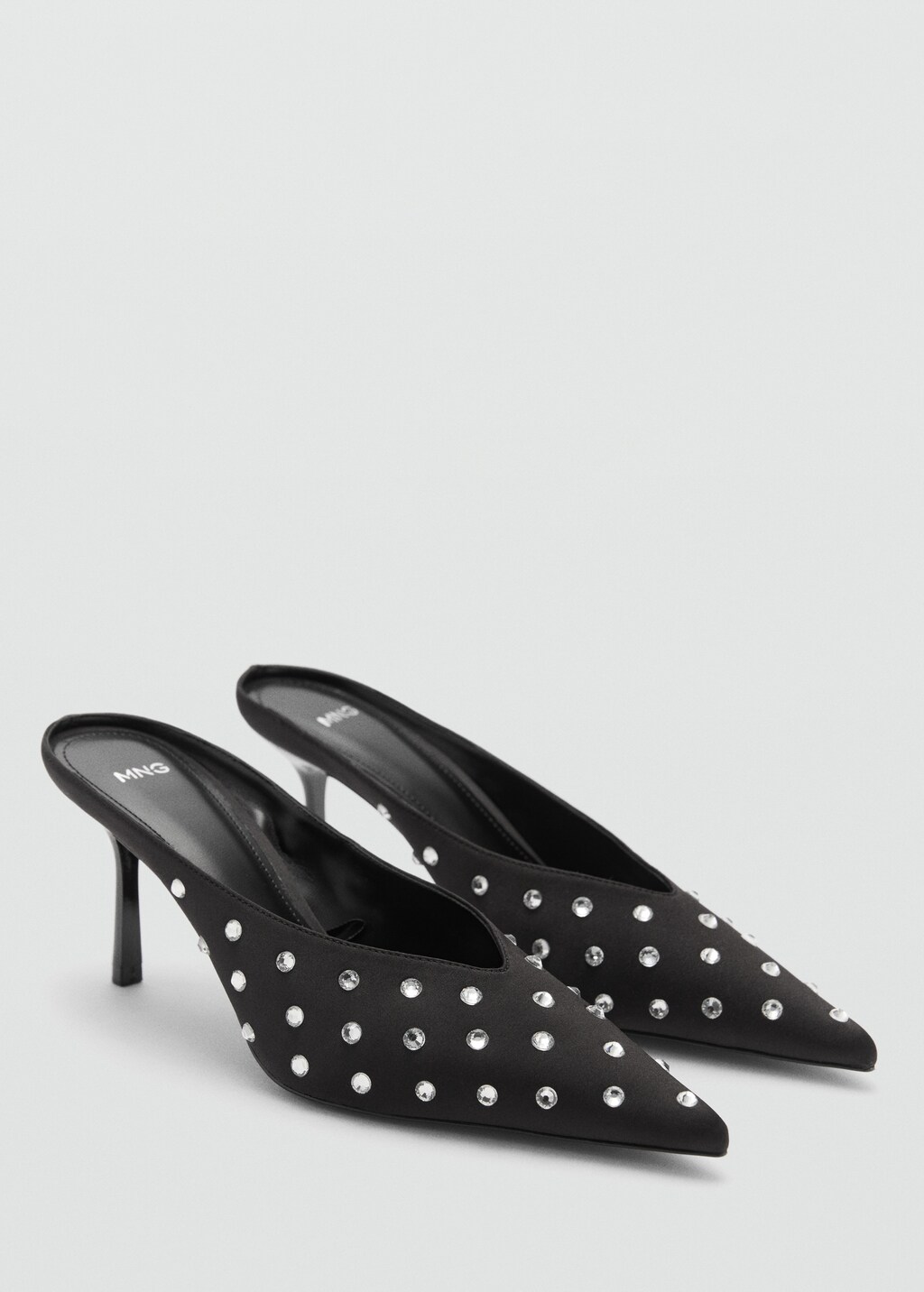 Crystal slingback heeled shoe - Black