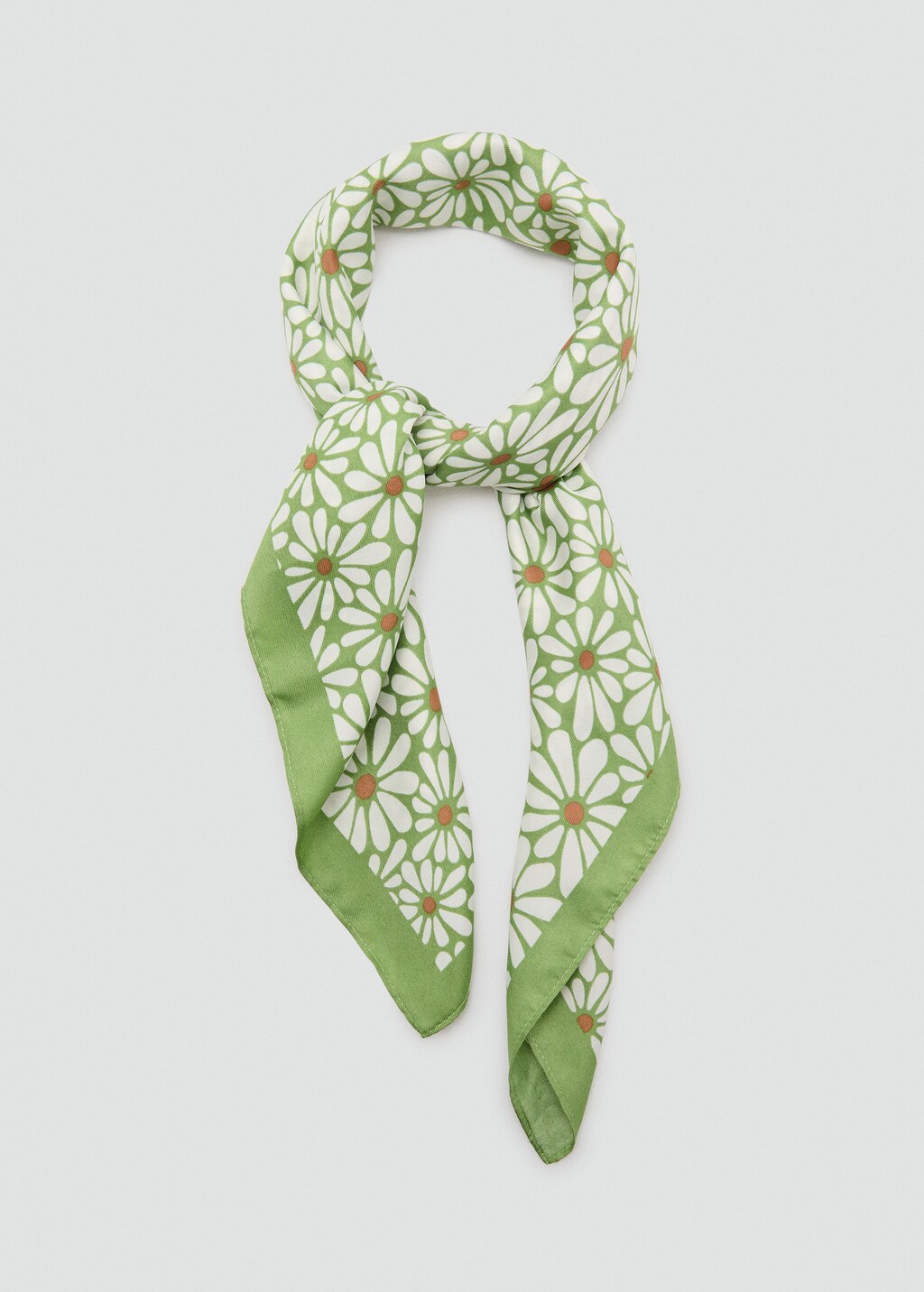Mini-flower satin scarf - Green