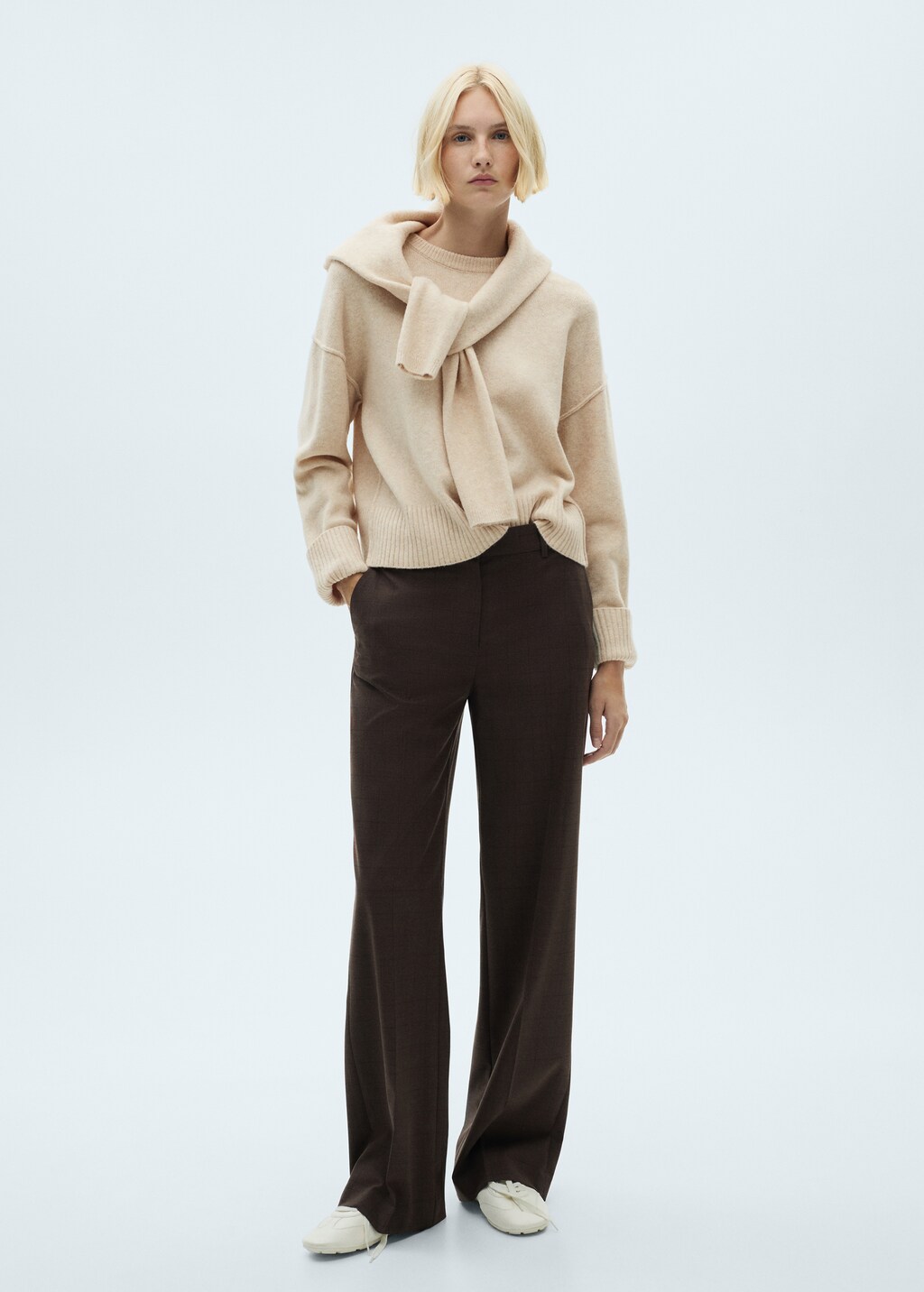 Rolled-up sleeves sweater - Medium Green