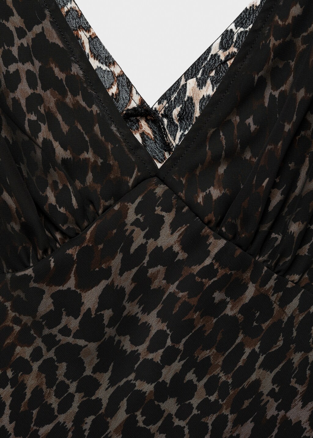 Leopard V-neck dress - Black