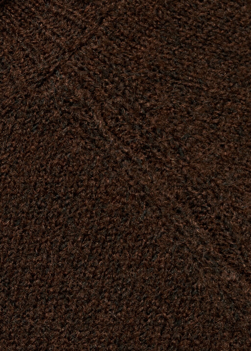 Round-neck knitted sweater - Brown