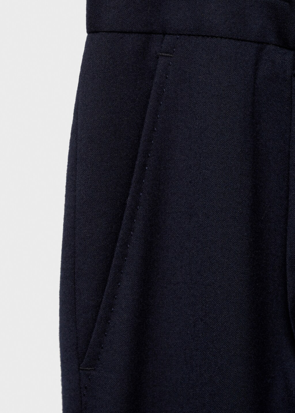 100% virgin wool flannel suit trousers - Dark Navy