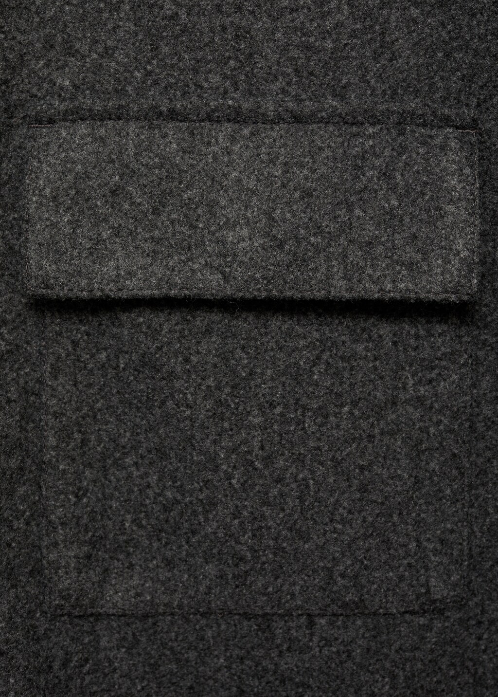 Regular-fit flannel jacket with pockets - Dark Heather Grey