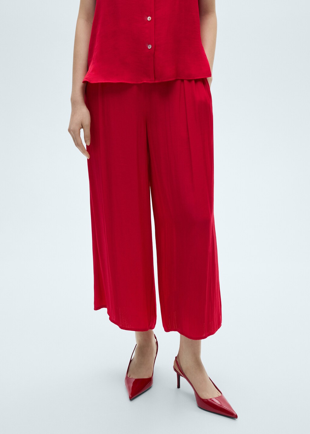 Flowy palazzo trousers - Petrol Blue