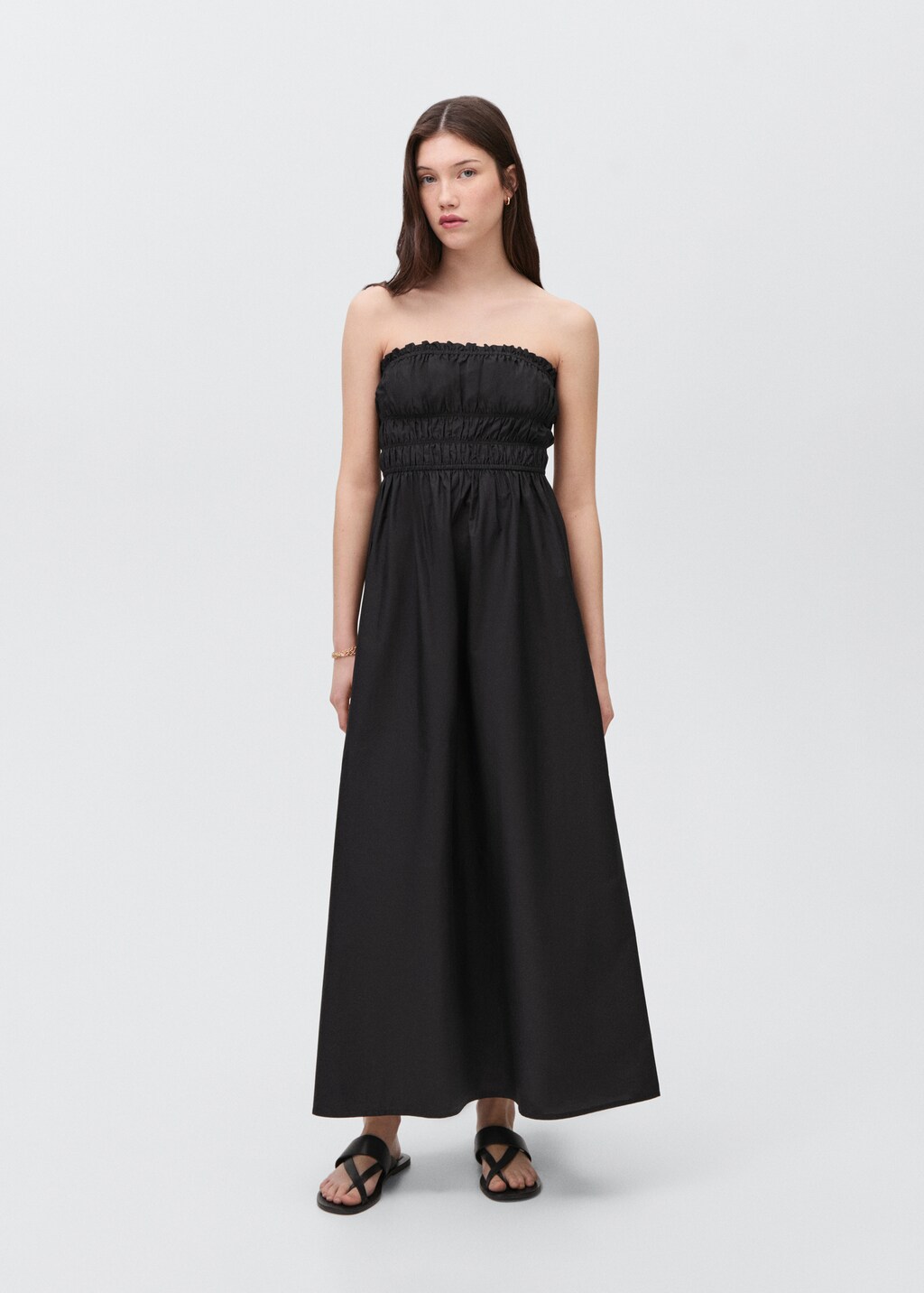 Flared dress with ruffled hem - Black