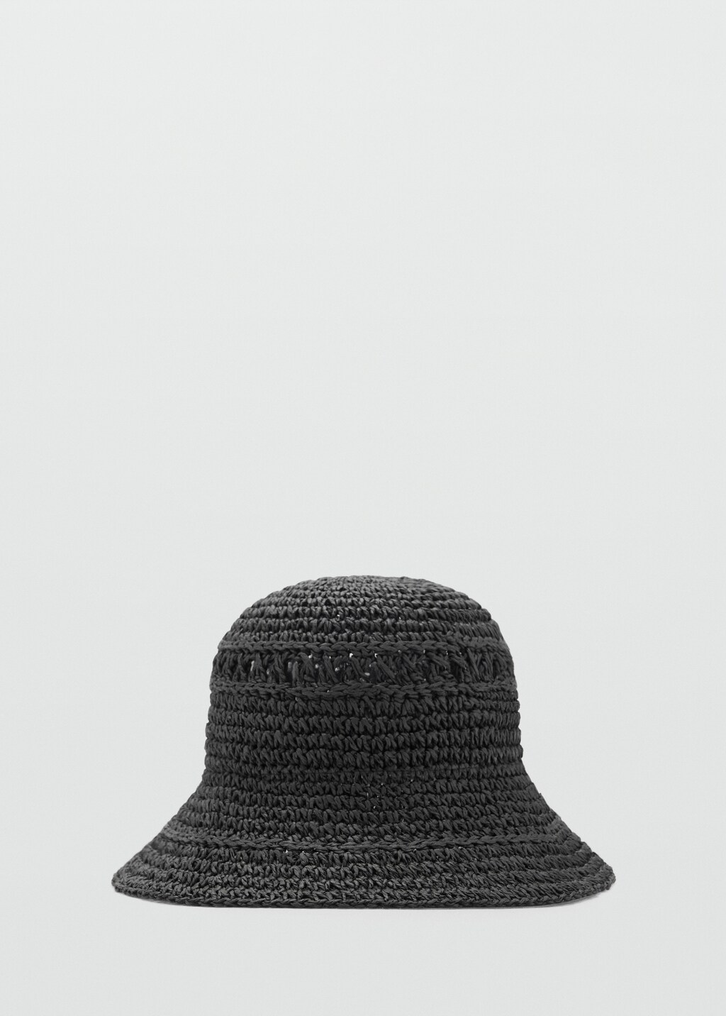Straw bucket hat - Black
