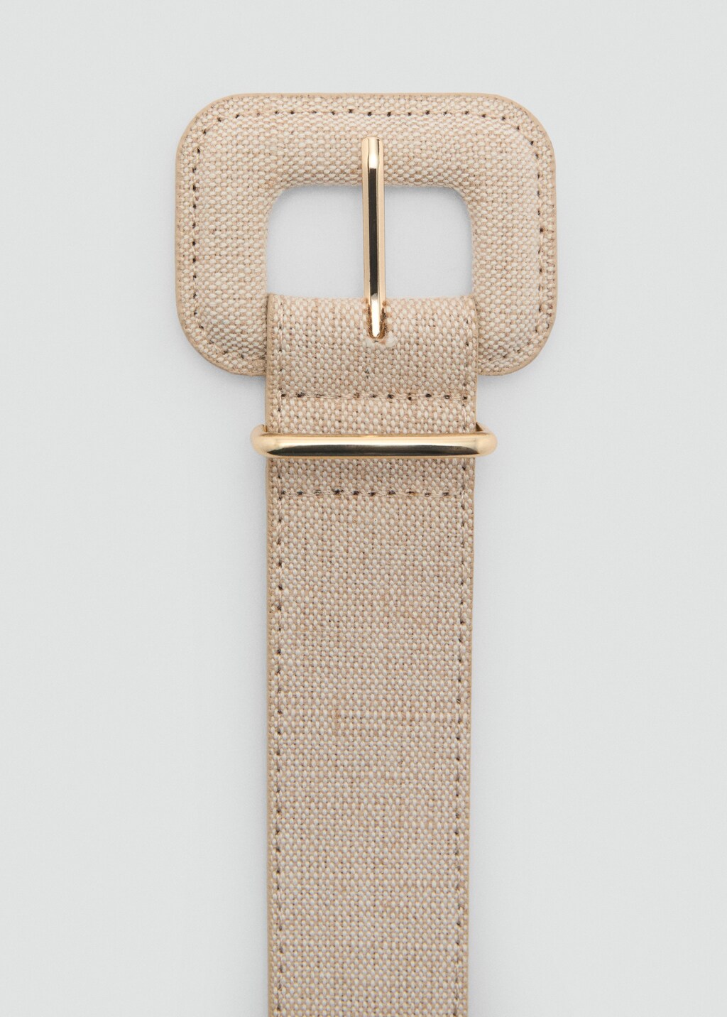 Cotton and linen-blend belt - Beige