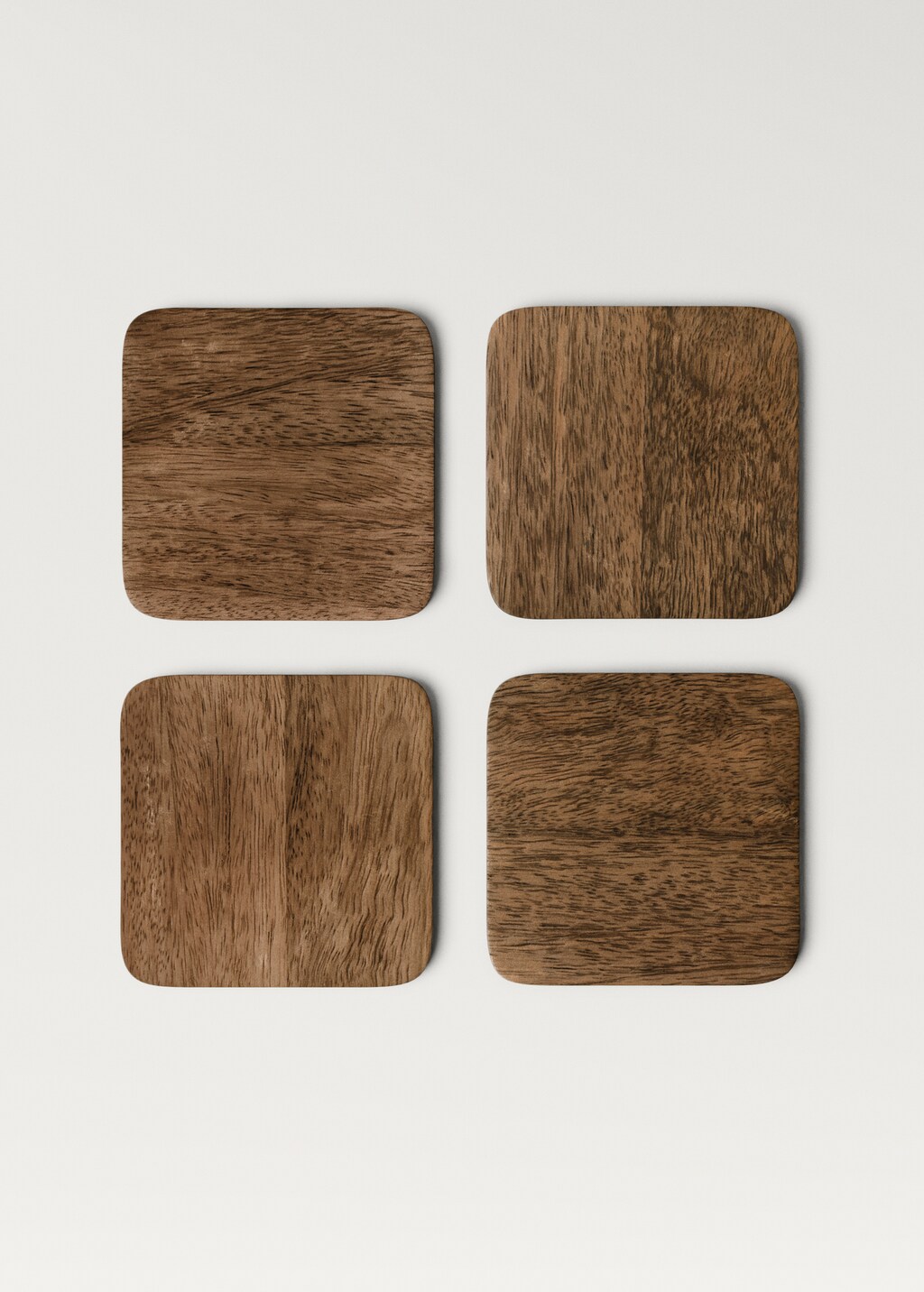 Square wooden coasters - Brown