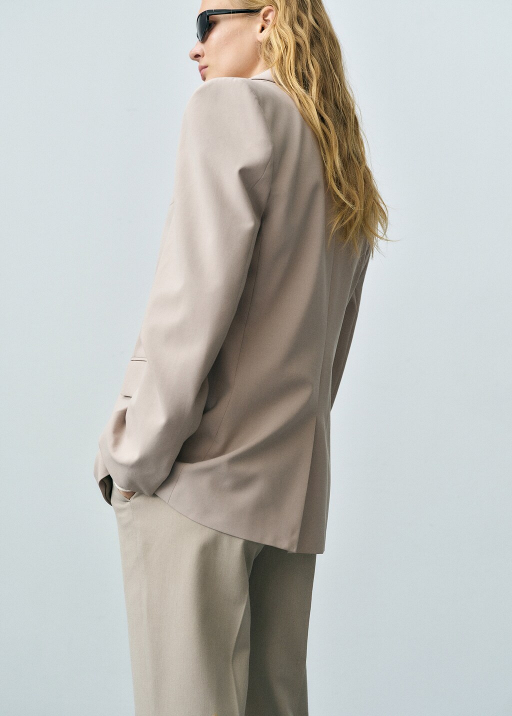 Structured straight-fit jacket - Beige