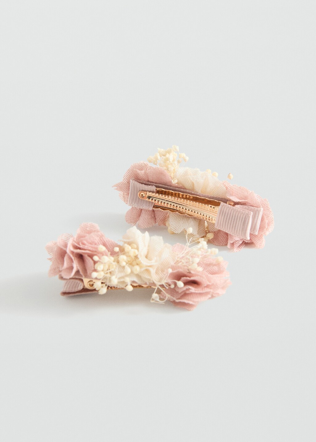 Pack of 2 floral hair clips - Pale Pink