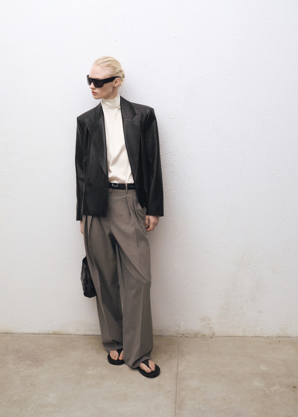 High neck silk blouse - Ecru