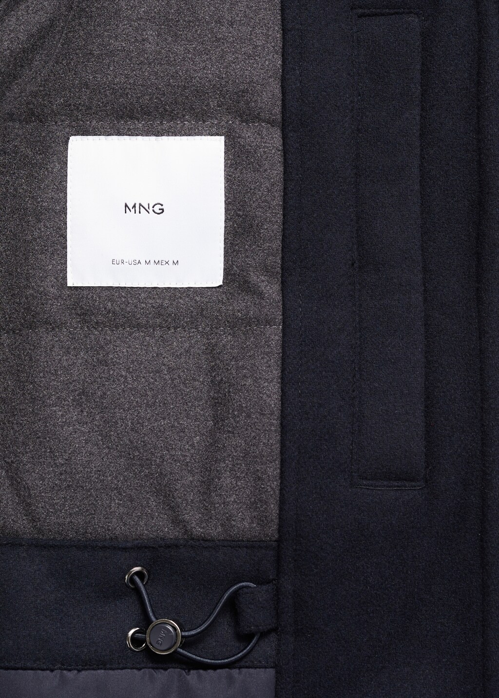 Quilted wool inner coat - Dark Navy