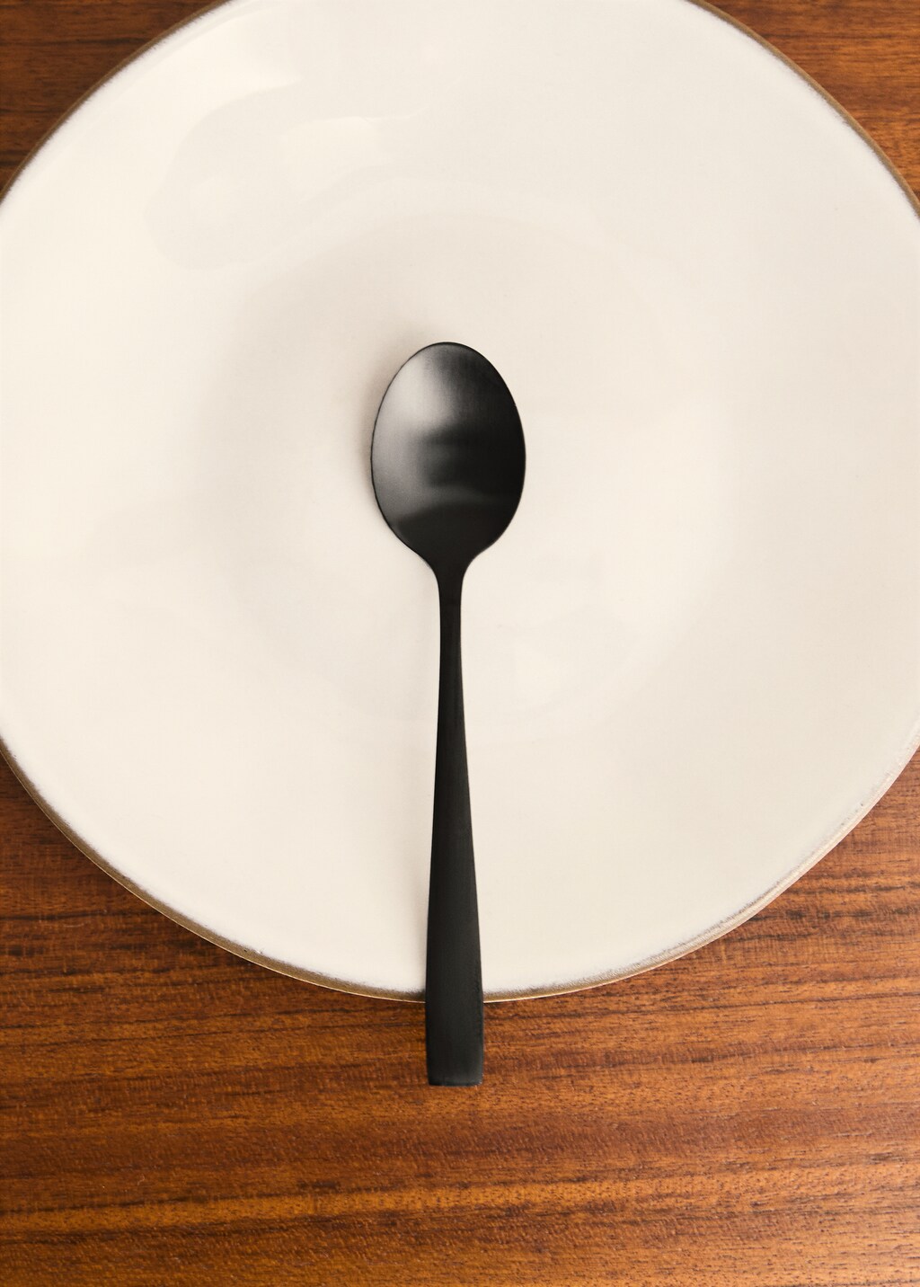 4-piece matte steel spoon set - Black