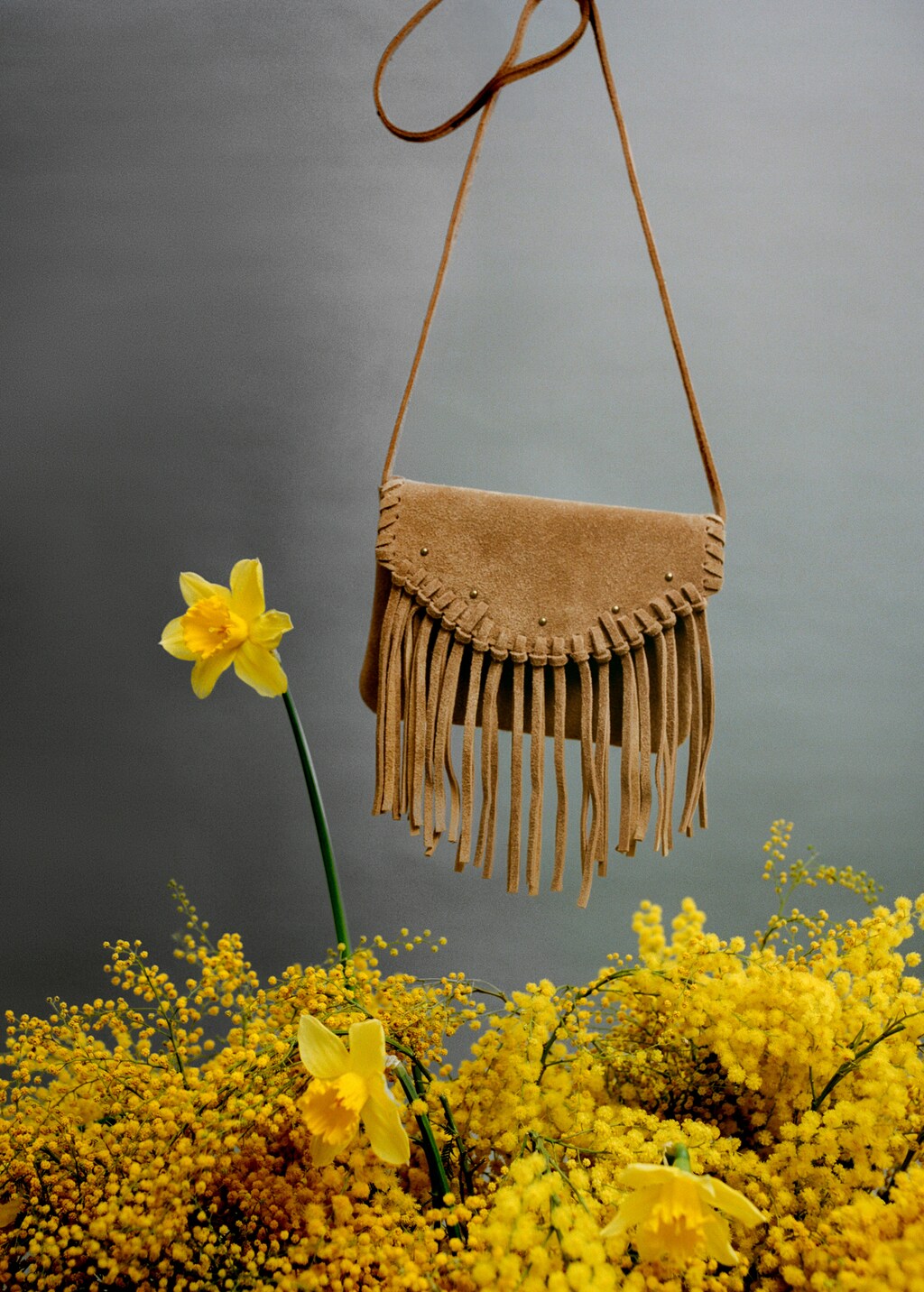 Fringe leather bag - Medium Brown
