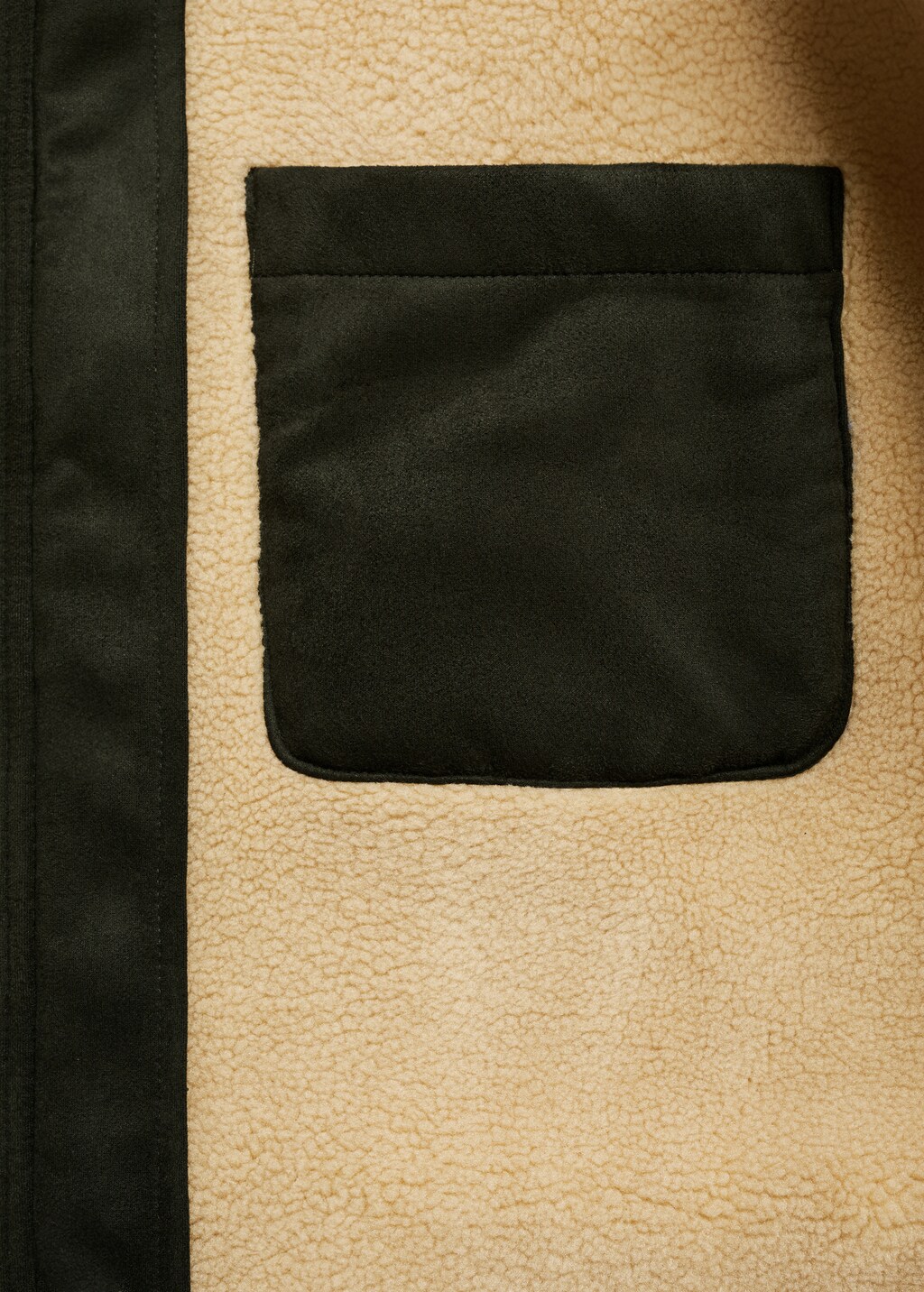 Double face jacket with fleece lining - Khaki