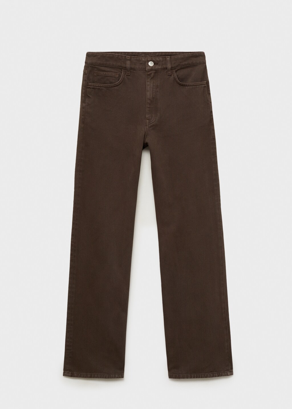High waist straight jeans - Chocolate