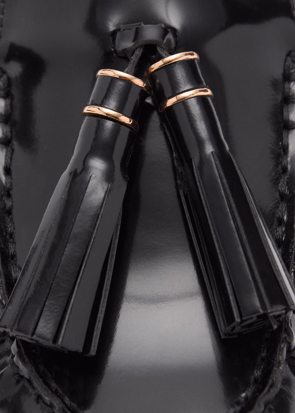 Leather loafers with tassels - Black