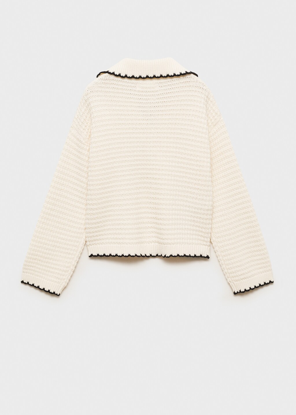 Camp-collar knit sweater - Ecru