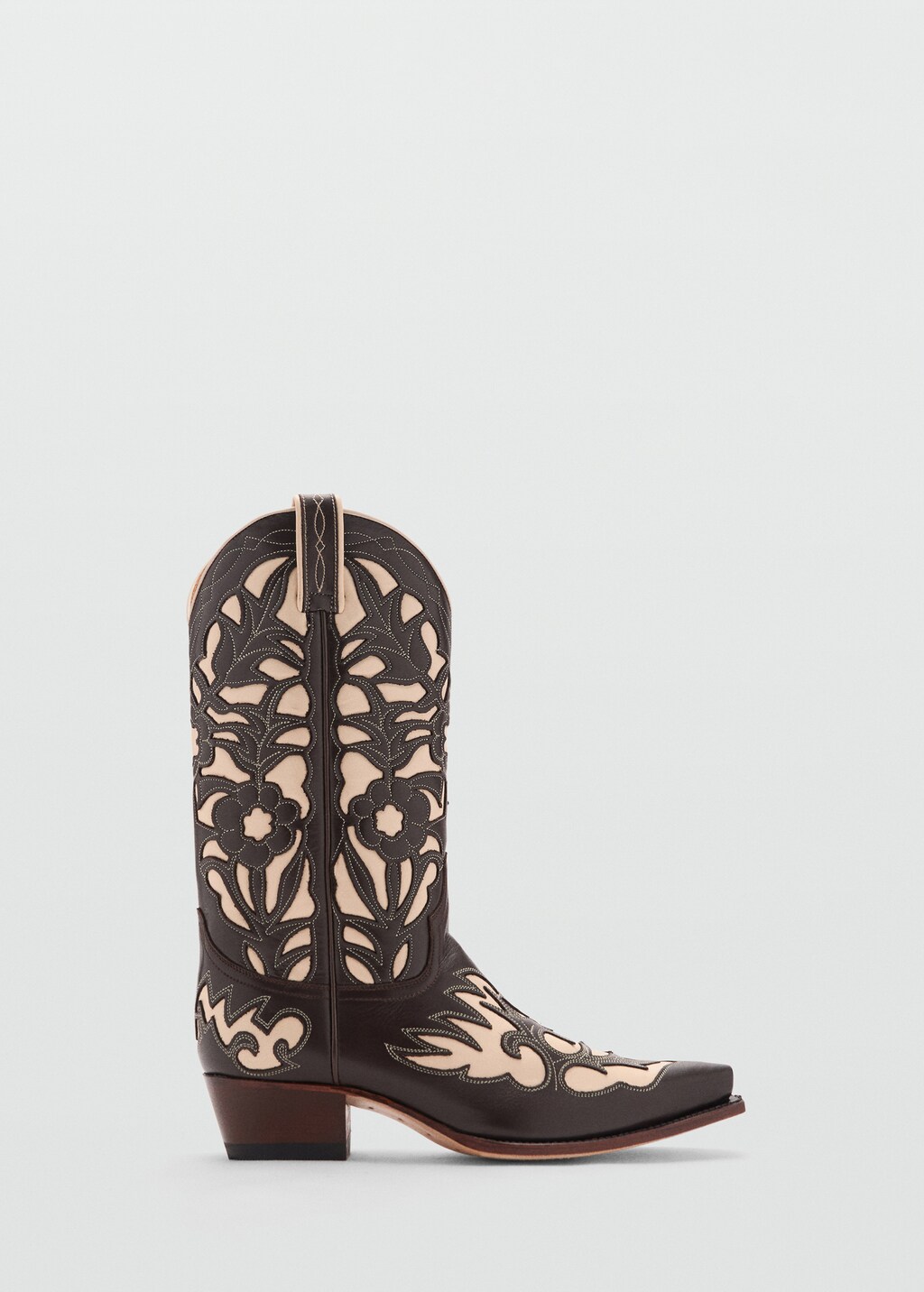 Two-tone leather cowboy boots - Brown