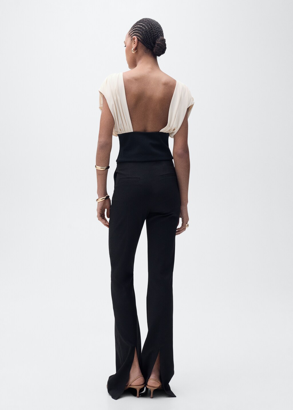 Combined draped top - Ecru