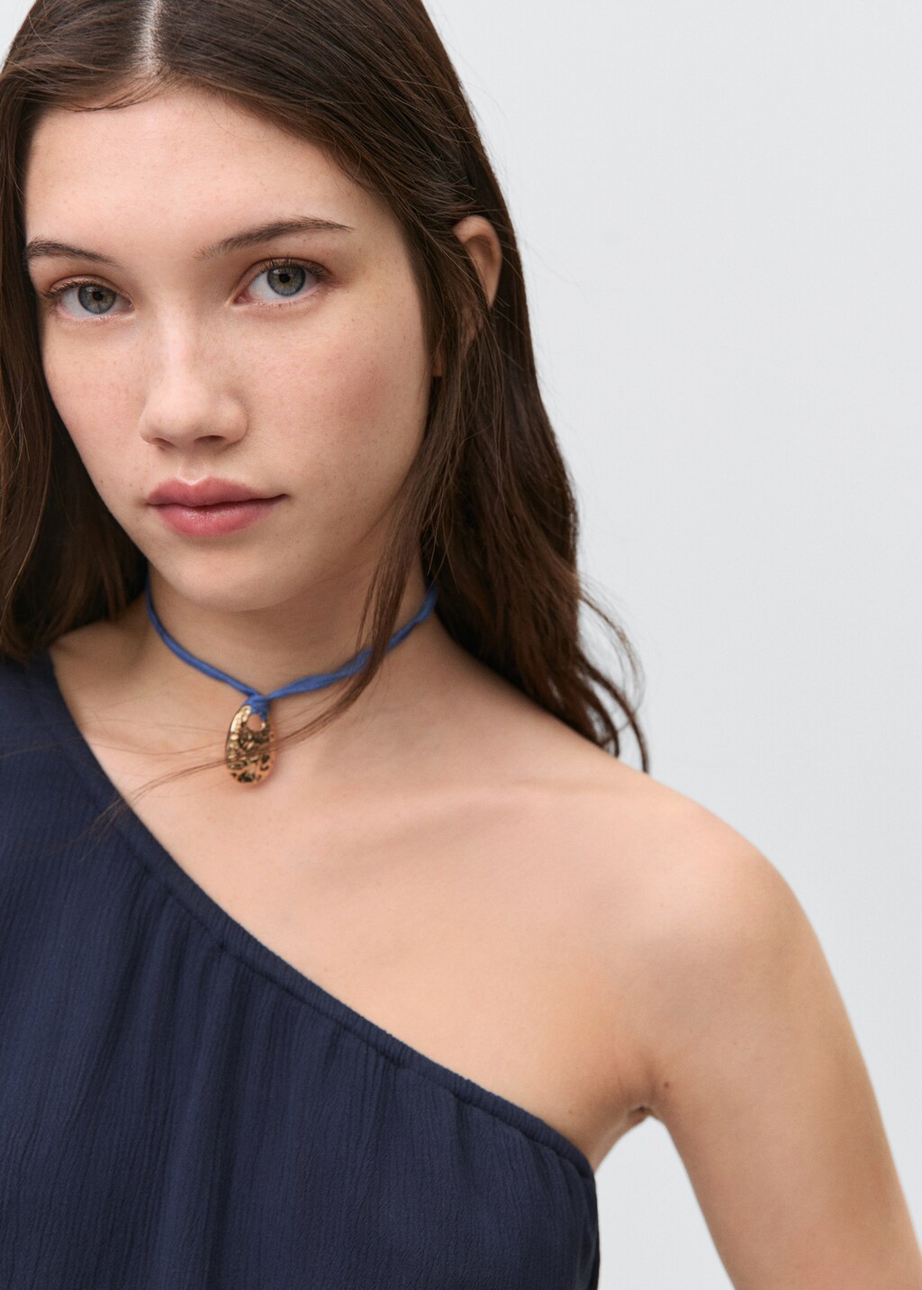 Asymmetrical pleated dress - Dark Navy